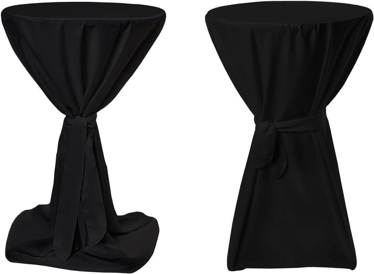 Decoratieve Statafelhoes Premium Zwart Ø 90cm - Elegant Evenemententextiel