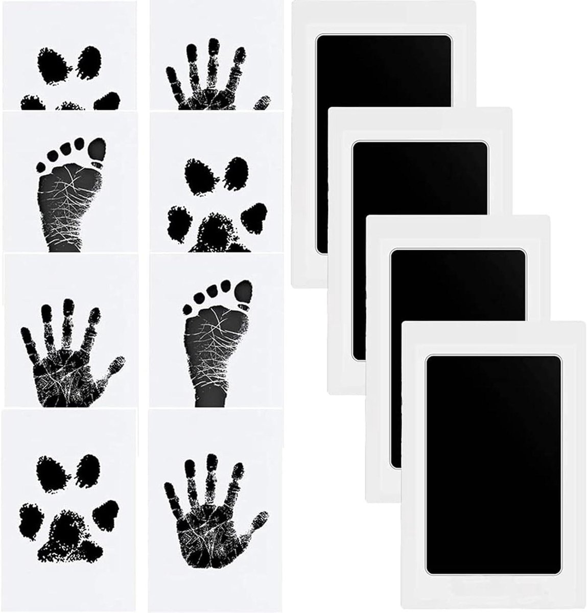 Pootafdruk Set - Baby Handafdruk - Herinneringen Maken - Glad Oppervlak - 95 x 57 mm - 4 Kleuren