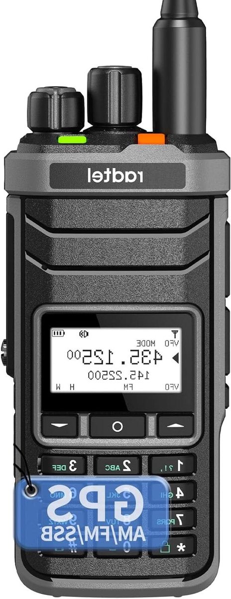 Multiband Hamradio - HF VHF UHF Radio - Communicatie Luisteren - GPS Locatie Tracking - 1024 Kanalen - Zwart