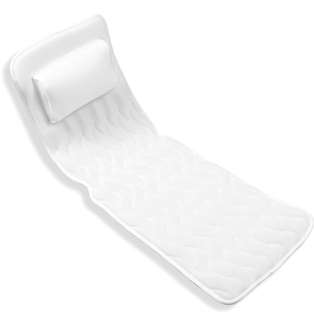 Badkussen Deluxe 126x44x8 cm - Bad Kussen met Zuignappen en Ophanghaak - Lange Badkussens voor in Bad