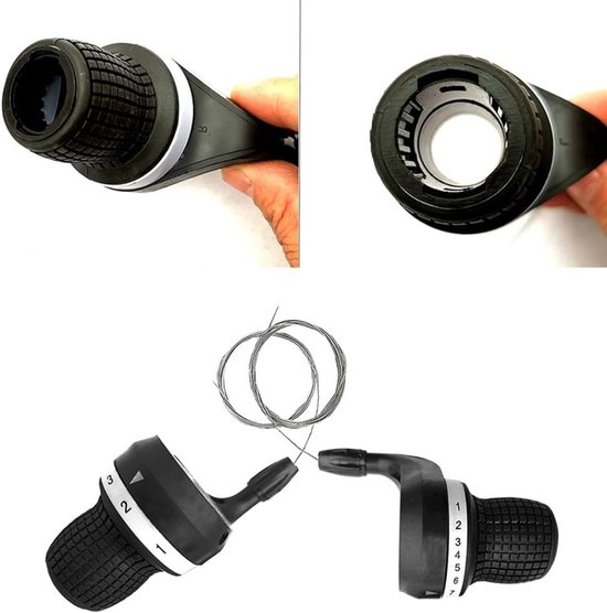 Fiets Shifter Set - Versnellingshendels Grip - Fietsen Onderhoud - Niet-slip Rubber Grip - 22 mm - Zwart — afbeelding 3