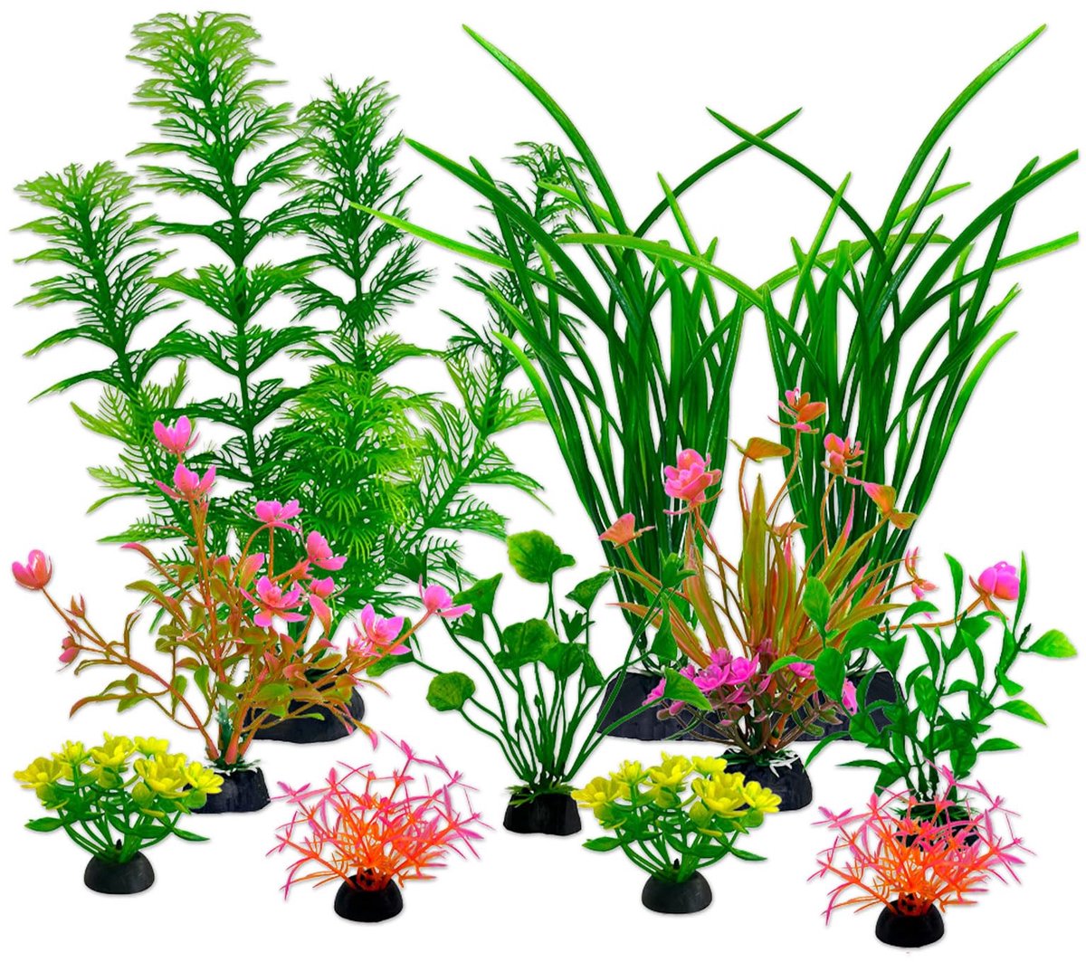 Aquarium Decoratie Aquarium Accessoires Aquariums Planten Kunstmatige Waterplanten Aquariums Mini Vijver Plastic Planten Vis Tank Schildpad Aquaria Decoraties Roze Rood Oranje Geel Groen 11