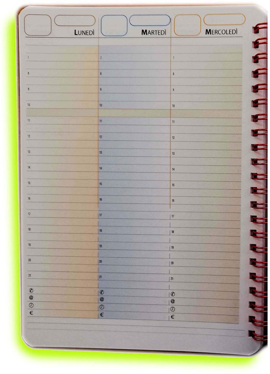 Weekly Planer A5 15 x 21 cm - 1 week op 2 pagina's - zonder datum - blok met spiraal — afbeelding 4