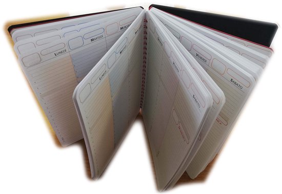 Weekly Planer A5 15 x 21 cm - 1 week op 2 pagina's - zonder datum - blok met spiraal — afbeelding 2