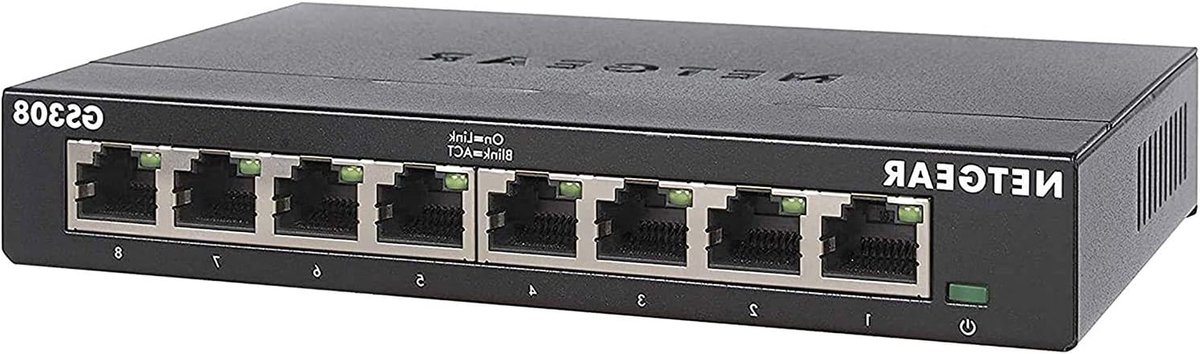 Netwerk Switch - Ethernet Hub - Apparaten Verbinden - 8 Gigabit Poorten - Desktop of Muur - Zwart