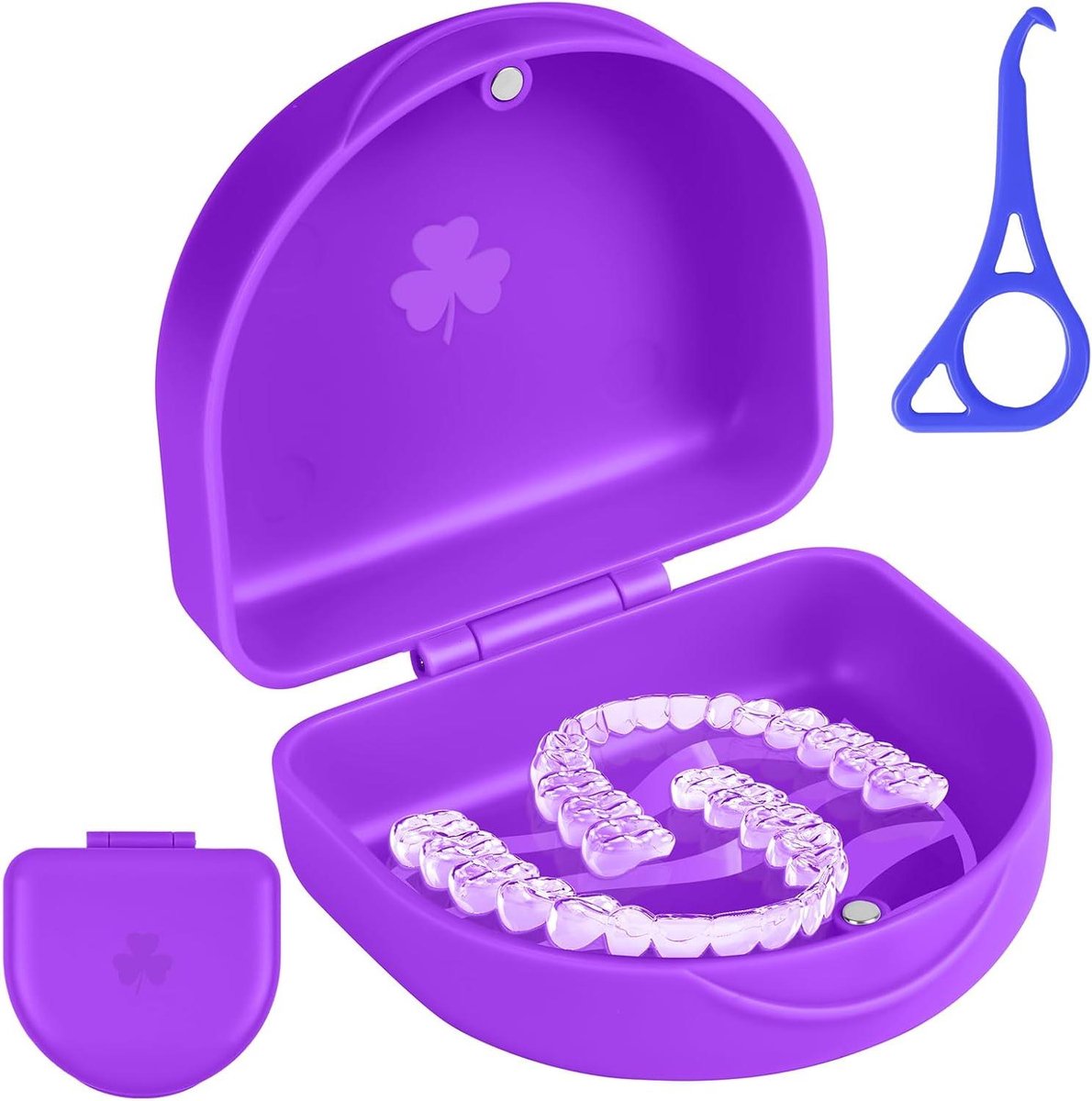 Braces Box - Dento Box Splint Box - Orthodontische Hulpmiddelen Opbergen - Met Uitlijnhulpmiddel - 6.5cm x 7.5cm - Roze