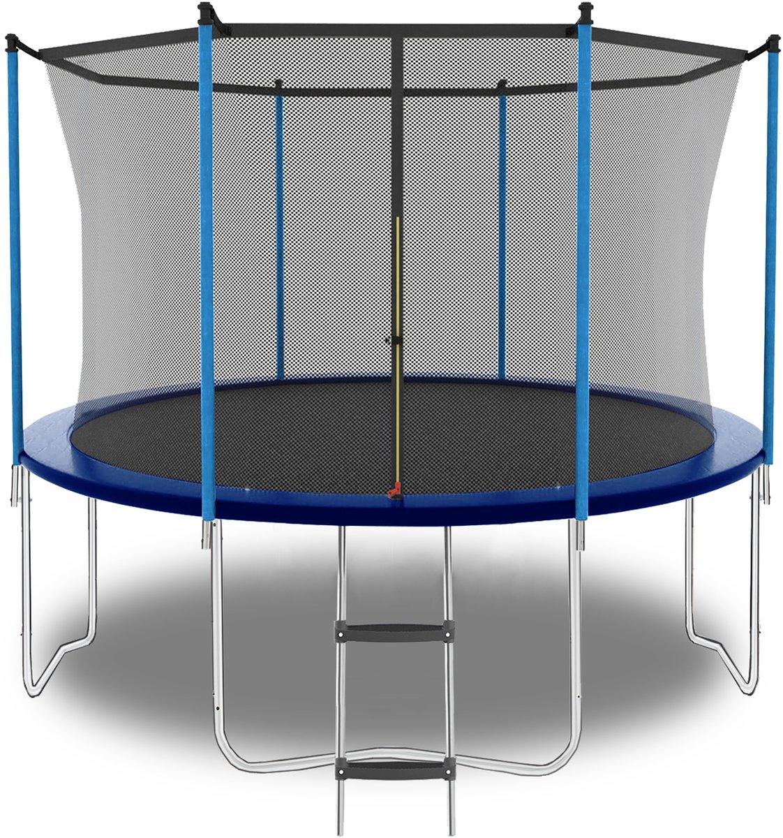 2,44 m trampoline - voor buitengebruik - met veiligheidsnet - met ladder - draagkracht 181 kg - kleur blauw