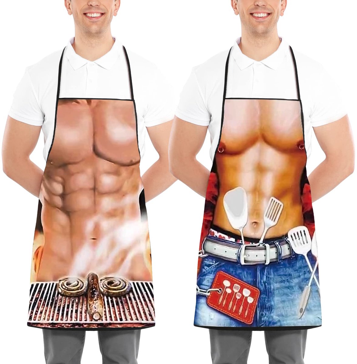 Schort Grill BBQ Schort voor Mannen, Keuken Chef Koken Barbecue Schorten Kerst Verjaardagscadeau voor Man, Vrouw, Vader, Moeder, Vrienden