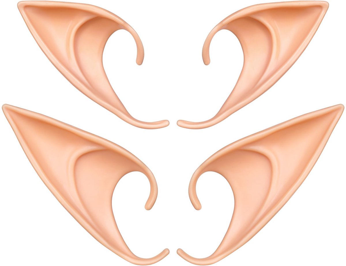 Aomig Pixie Elf Ear, 3 paar Latex Elf Ears, Soft Pointed Goblin Ears, Elven Vampire Ears voor Live Broadcast Props, Alien Ears, Fairy Ears voor Halloween Kerstmis, Elven Ears Dress Up Costume