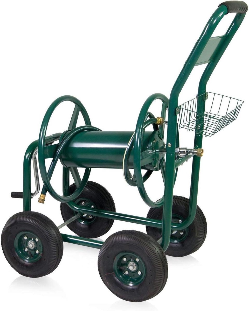 Slangwagen Metaal - Slanghaspel Trolley - Tuinslang Opbergen - Professionele Kogellagers - 83 x 58 x 83 cm - Metaal