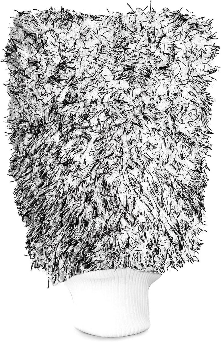 Microvezel Washand - Autowashandschoen Reinigingshandschoen - Auto Reinigen - Zonder Krassen - 18 x 28 cm - Zwart en wit