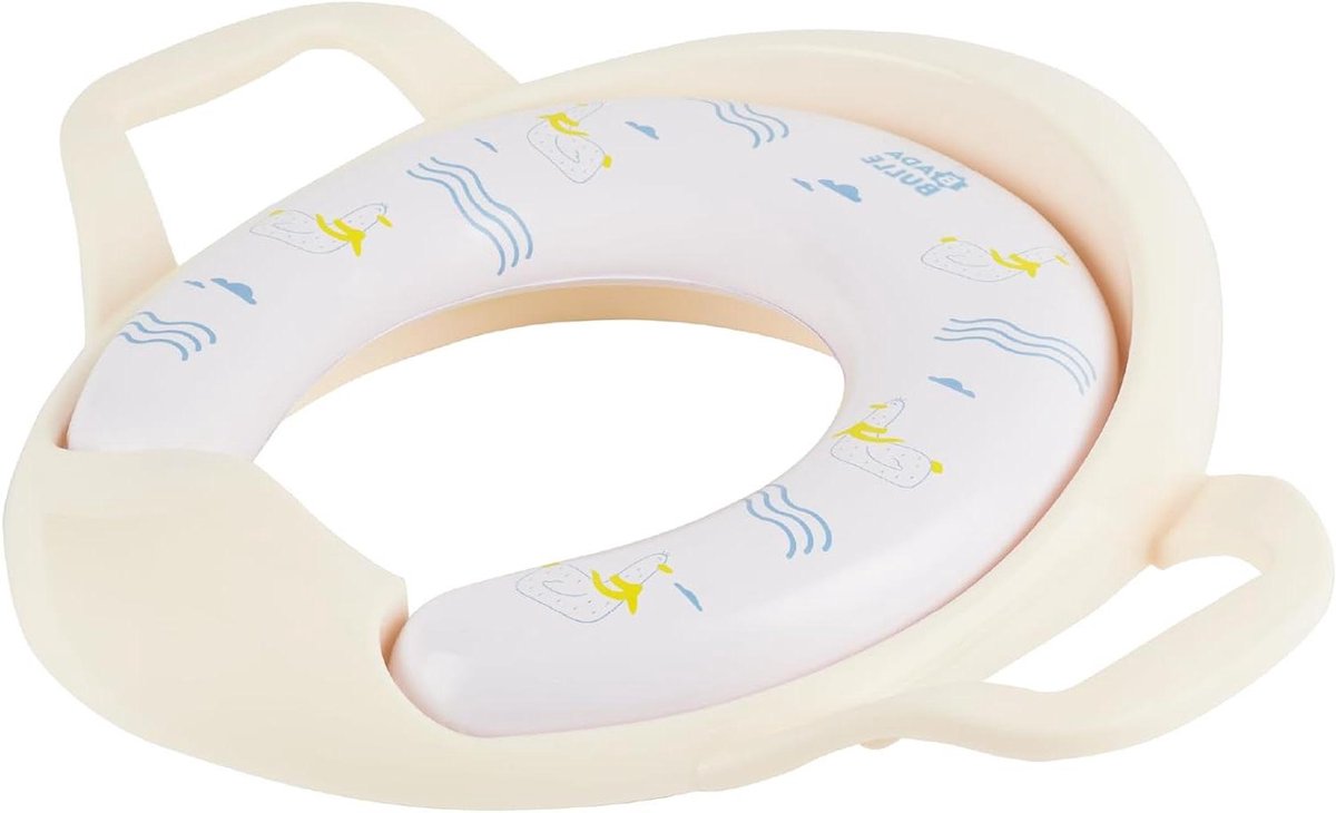 Toiletverkleiner Meeuw - Kinder toiletbril - Zelfstandig naar toilet - Zachte zitting - 42 x 38 x 7 cm - Beige