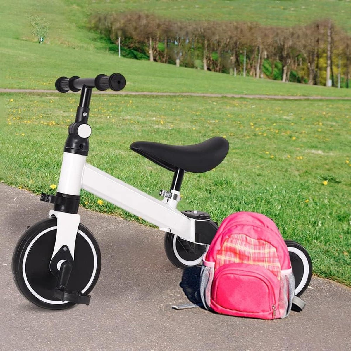 Kinderloopfiets - Driewieler Kinderen - Balans Trainen - Lichtgewicht Duurzaam - 18 Maanden tot 4 Jaar - Wit