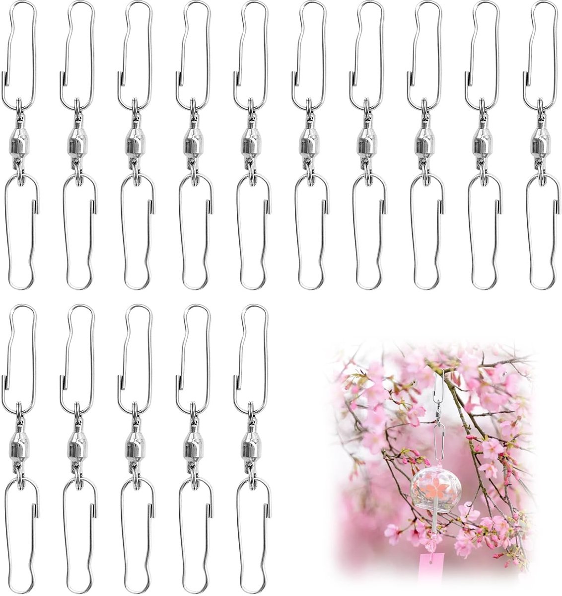 Windklokken, windsokken, hangers, klankstaven, 8,0 cm roterende clips, ideaal voor tuin en woondecoratie