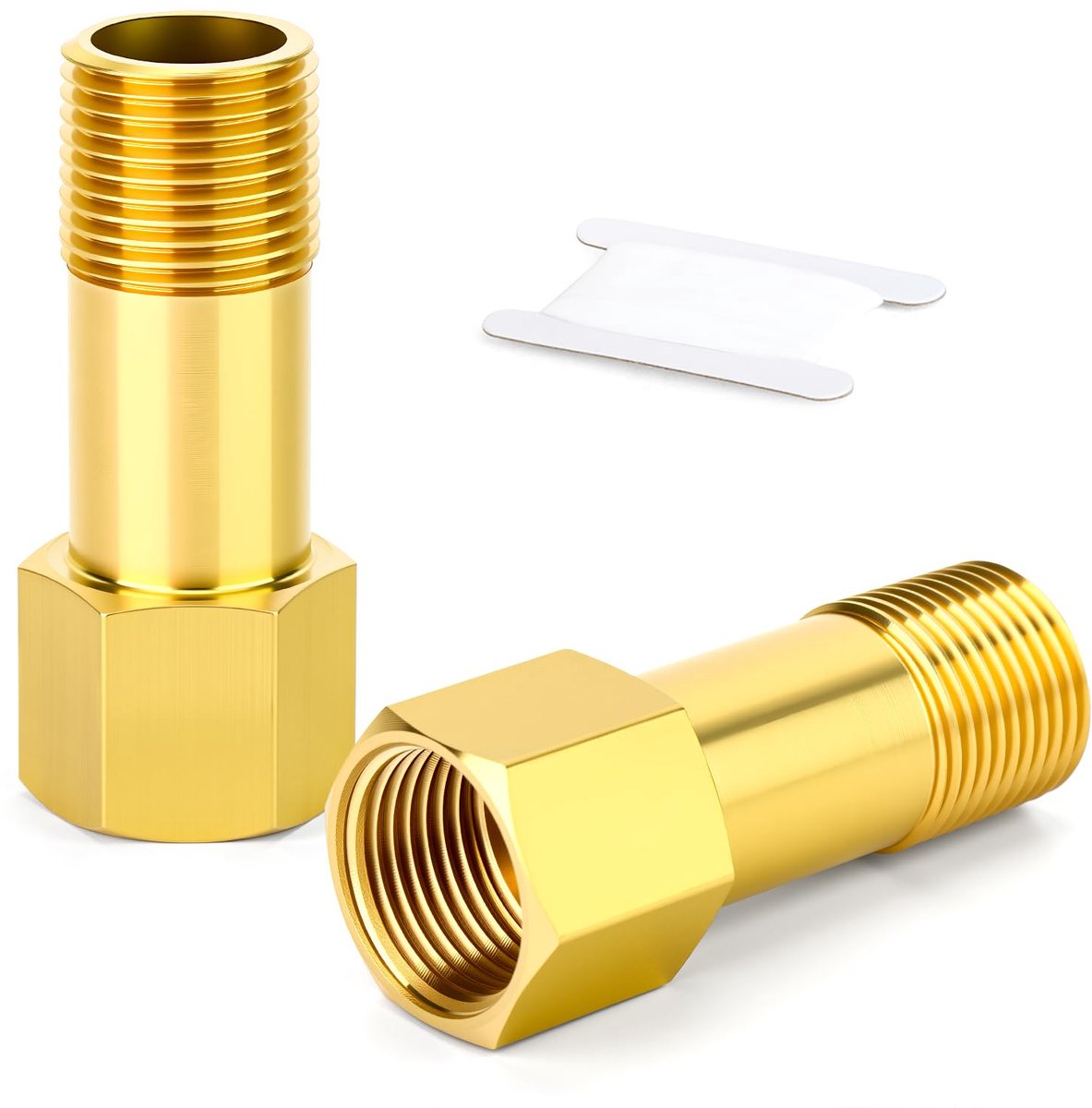 2 stuks messing nippelbuis, 1/8" BSP vrouwelijk naar mannelijk schroefdraad, 50 mm lange rechte buisfitting verlengadapter, verloopstuk connector voor afvoer