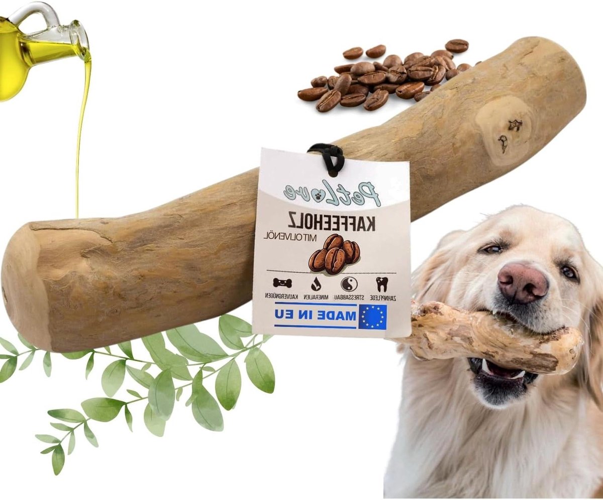Koffiehout Kauwbot - Houten Hondenspeelgoed - Tandverzorging Hond - Duurzaam en Splintervrij - Maat XL - Natuurlijk