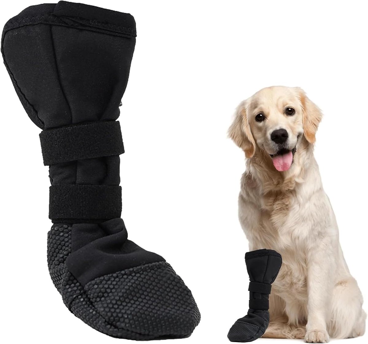 Schoenen, pootbescherming voor honden, waterdicht, ademend, antislip, zwart, ademend, pootbescherming, hondenschoenen, herstelschoenen, XL
