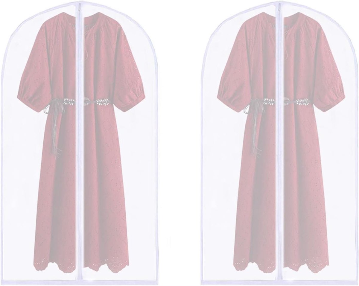 Kledinghoezen Set - Beschermhoezen - Kleding Opbergen - Transparant Venster - 60 x 140 cm - Wit