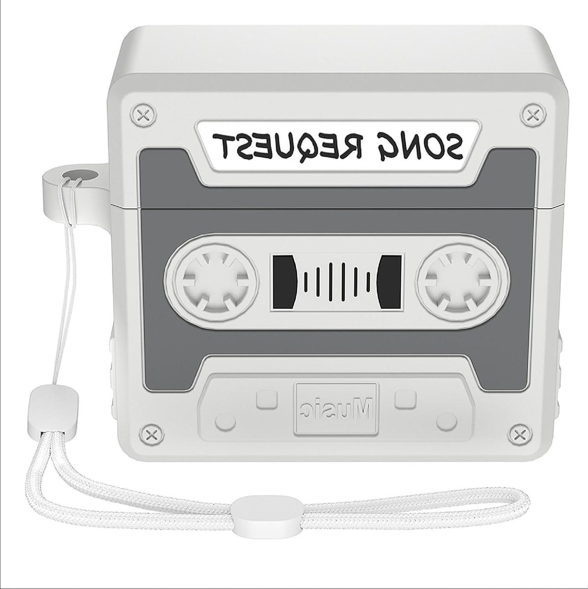 Beschermhoes Oplader - Hoesje Bescherming - Draagbare Audio - Grappig Cartoon Design - 30 gram - Wit