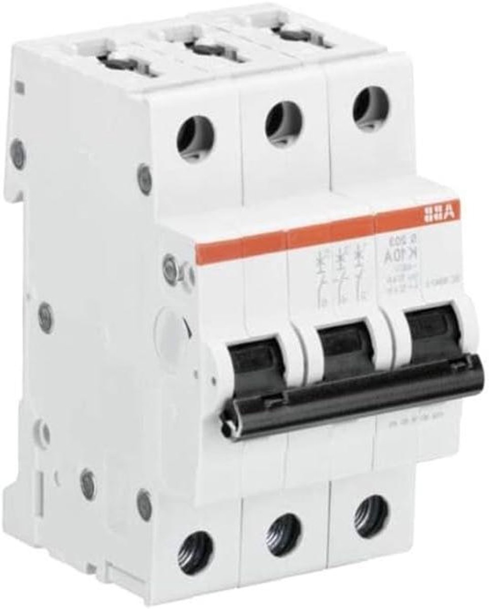 Stroomonderbreker - Zekering Automaat - Circuit Beveiliging - Hoge kortsluitvastheid - 3-polig 16A - Grijs