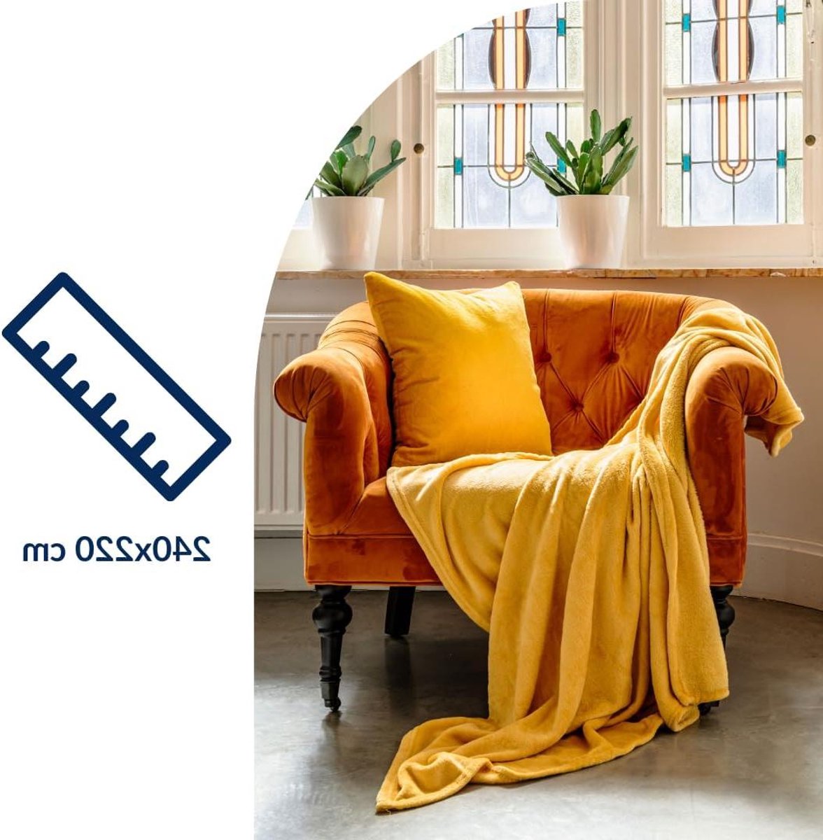 Plaid Cosy - Deken Sprei - Extra Gezellig Maken - Super Zacht Materiaal - 240x220 cm - Groen Sage