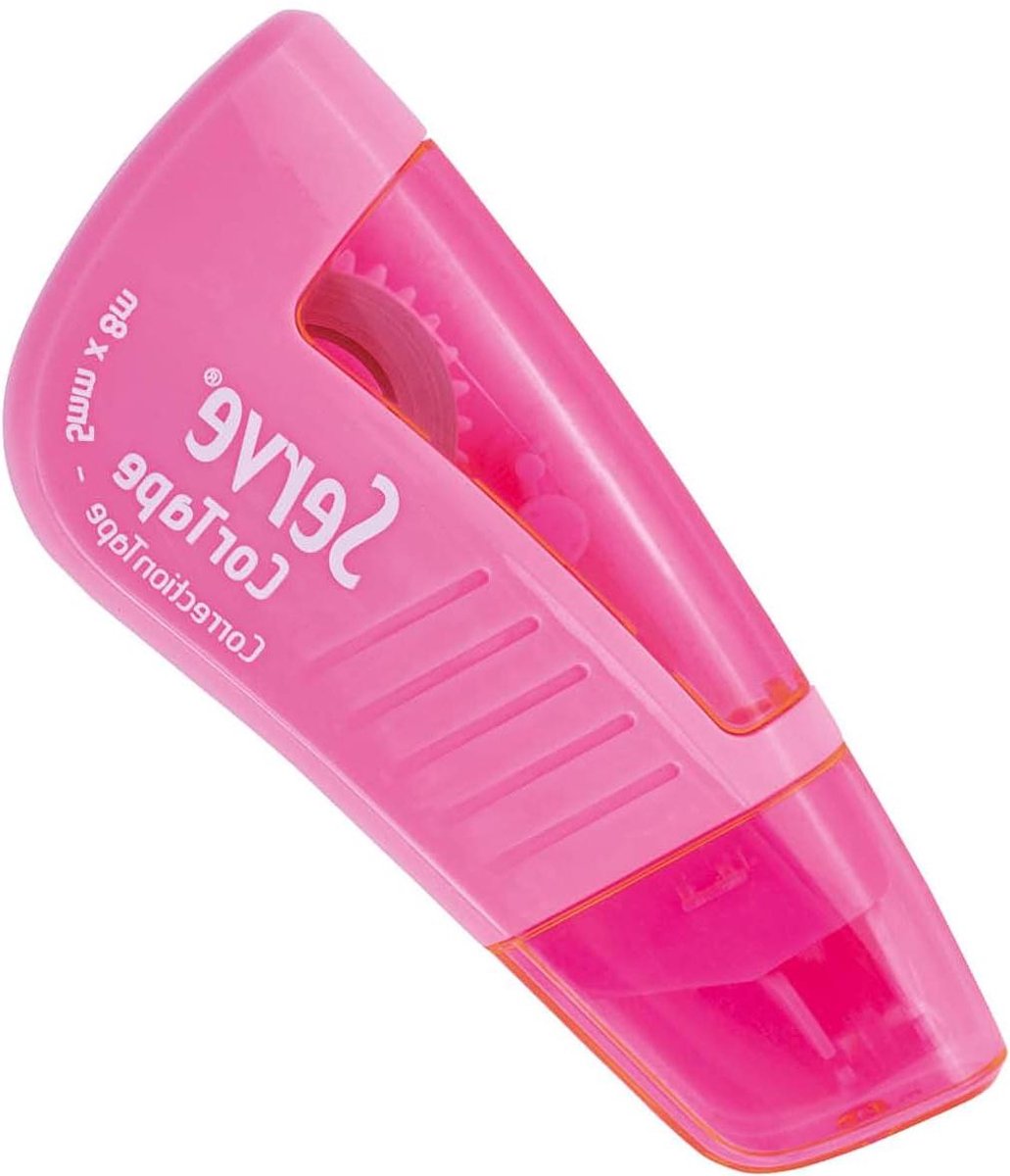 CorrectieRol - Correctie Tape - Fouten Corrigeren - Scheurvast - 8m x 5mm - Roze