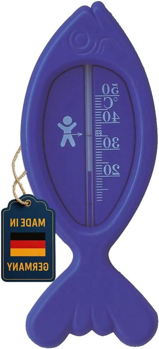 Analoge badthermometer - Vis thermometer watertemperatuur meter - Veilig baden - Natuurlijke meetvloeistof - 145 cm - Blauw