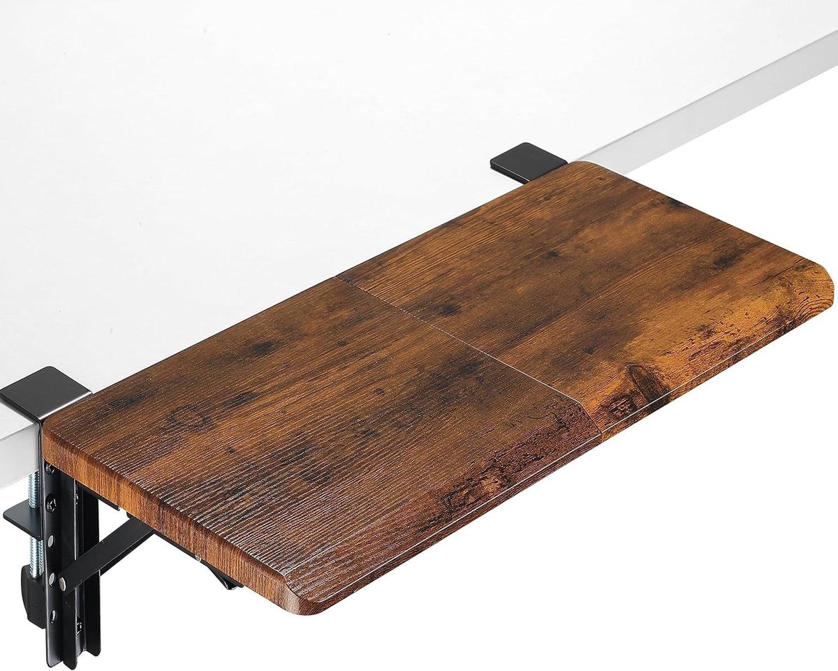 Bureauverlenging - Toetsenbordlade Armsteun - Ergonomisch Werken - Gereedschapsloze Klemmontage - 68 x 29 cm - Hout