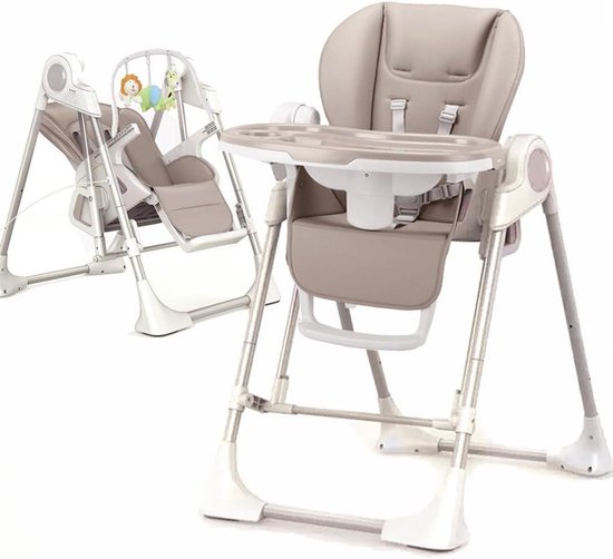 3-in-1 Kinderstoel voor Baby's: Elektrische Schommel, Ligstoel en Eetstoel met Afstandsbediening — afbeelding 2