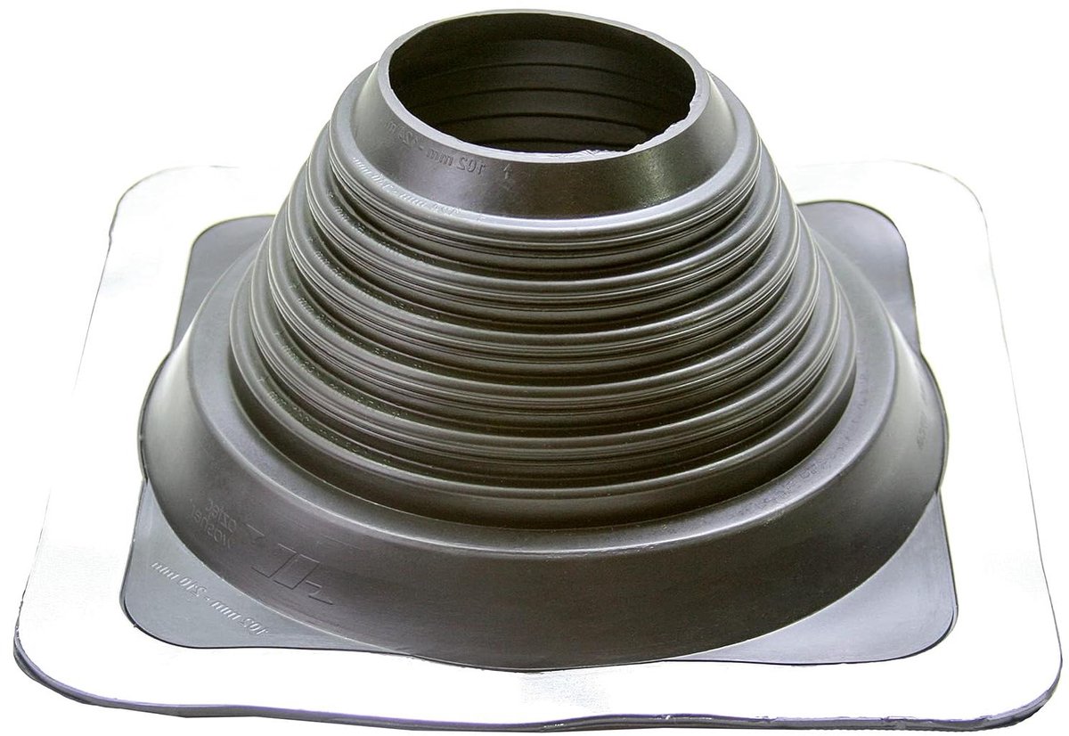 Dakdoorvoer Afdichtflens - Pijp Manchet - Waterdicht Maken - Flexibele Aluminium Basis - 121-254 mm - Zwart