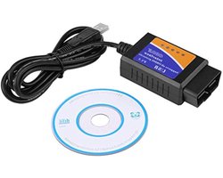 OBD2 Diagnose Kabel - Auto Scanner Interface - Auto Uitlezen - PC Gebruik - 9.6 cm - Zwart