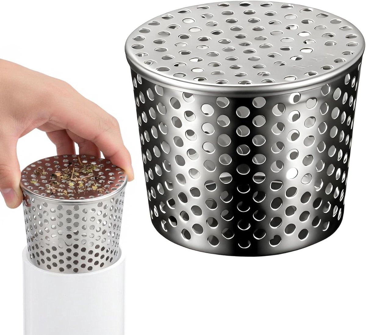 Dakgoot Bescherming - Bladvanger Regenpijp - Voorkomt Verstoppingen - Roestvrij Staal 304 - Diameter 75-90 mm - Zilver