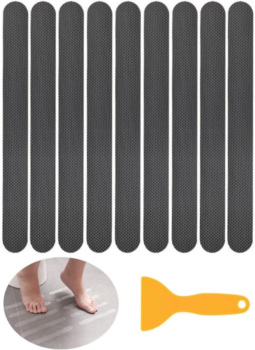 Antislip strips - Veiligheid stickers - Gladde vloeren beveiligen - Verhoogt wrijving - 24 stuks - Grijs