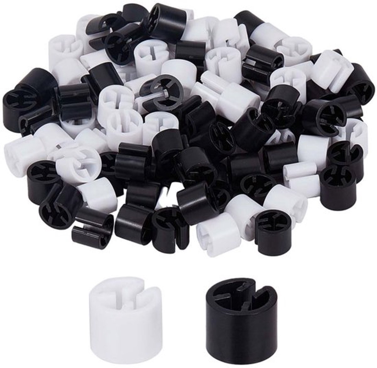 110 Stuks Hanger Markers - Blank Tags in Zwart & Wit - Geschikt voor 9,5mm Stangen