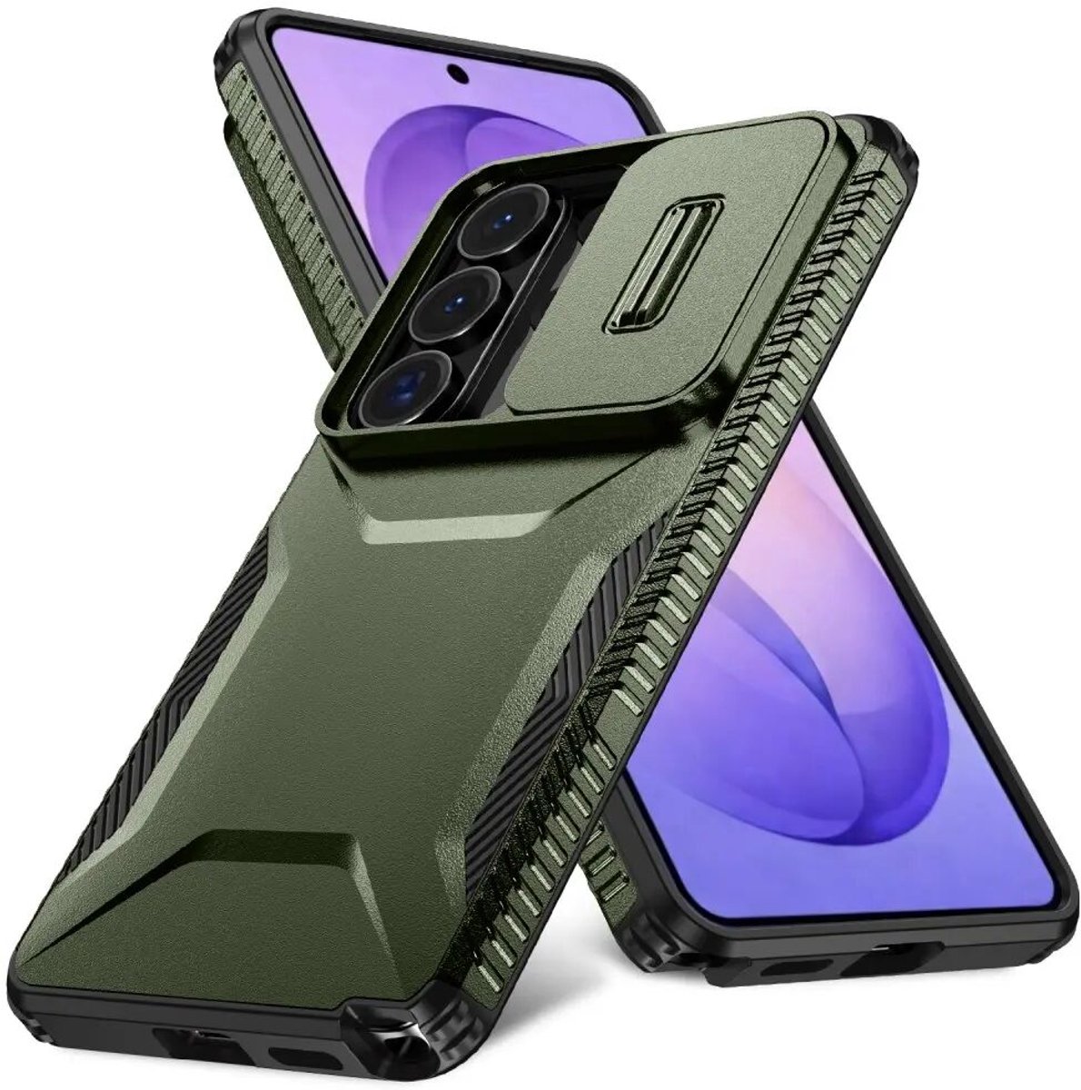Hoesje Geschikt voor Samsung Galaxy S26 Ultra | Back Cover met Camera Slider | Schokbestendige Case | Camera Cover | Stevig | Groen
