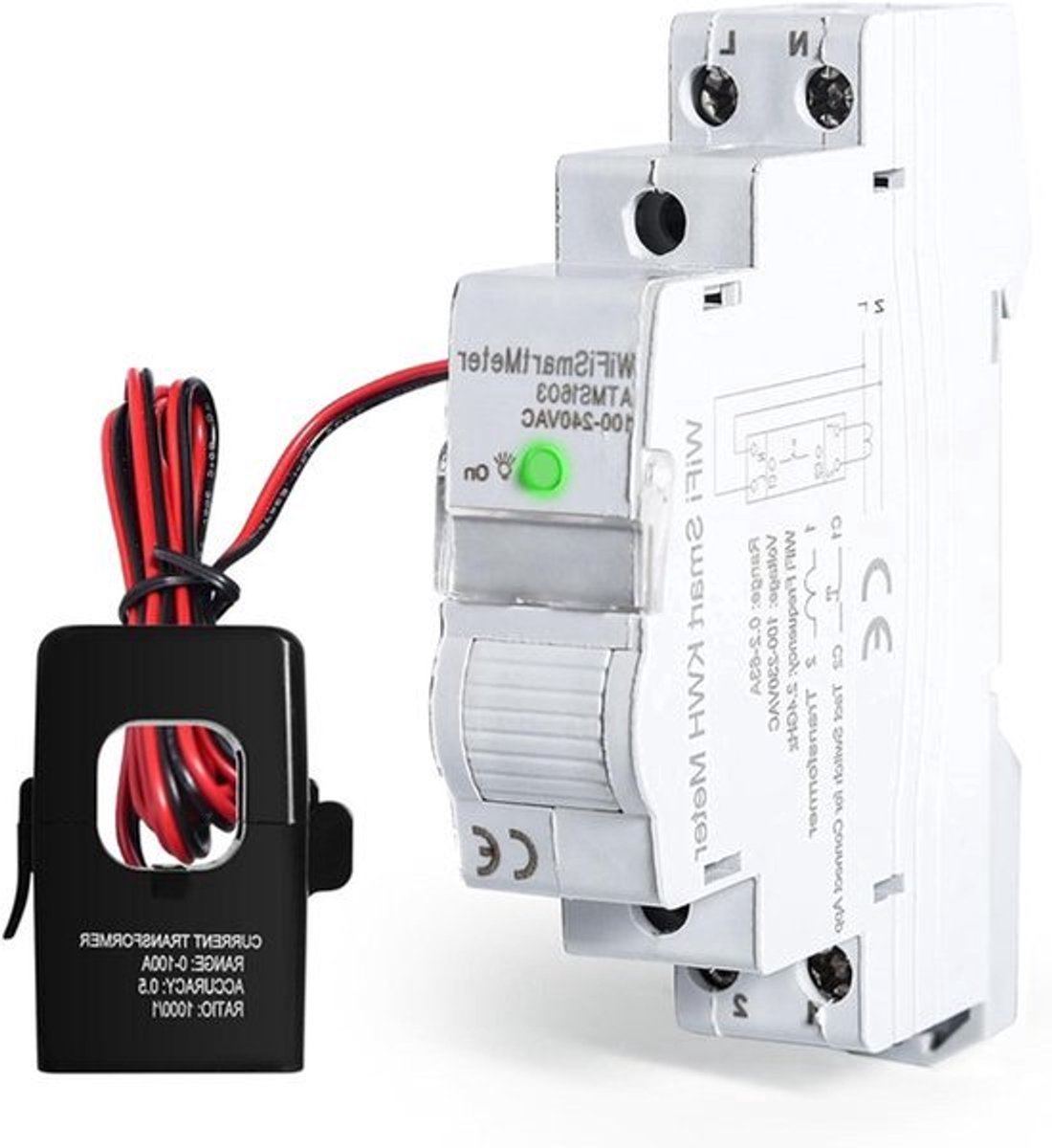 Intelligente Stroomonderbreker DIN Rail Smart Energy Monitor Meter Timer Schakelaar met Overspanning Onderspanning voor Huishoudelijke Apparaten - Smart WiFi Switch Timer 0.2-63A