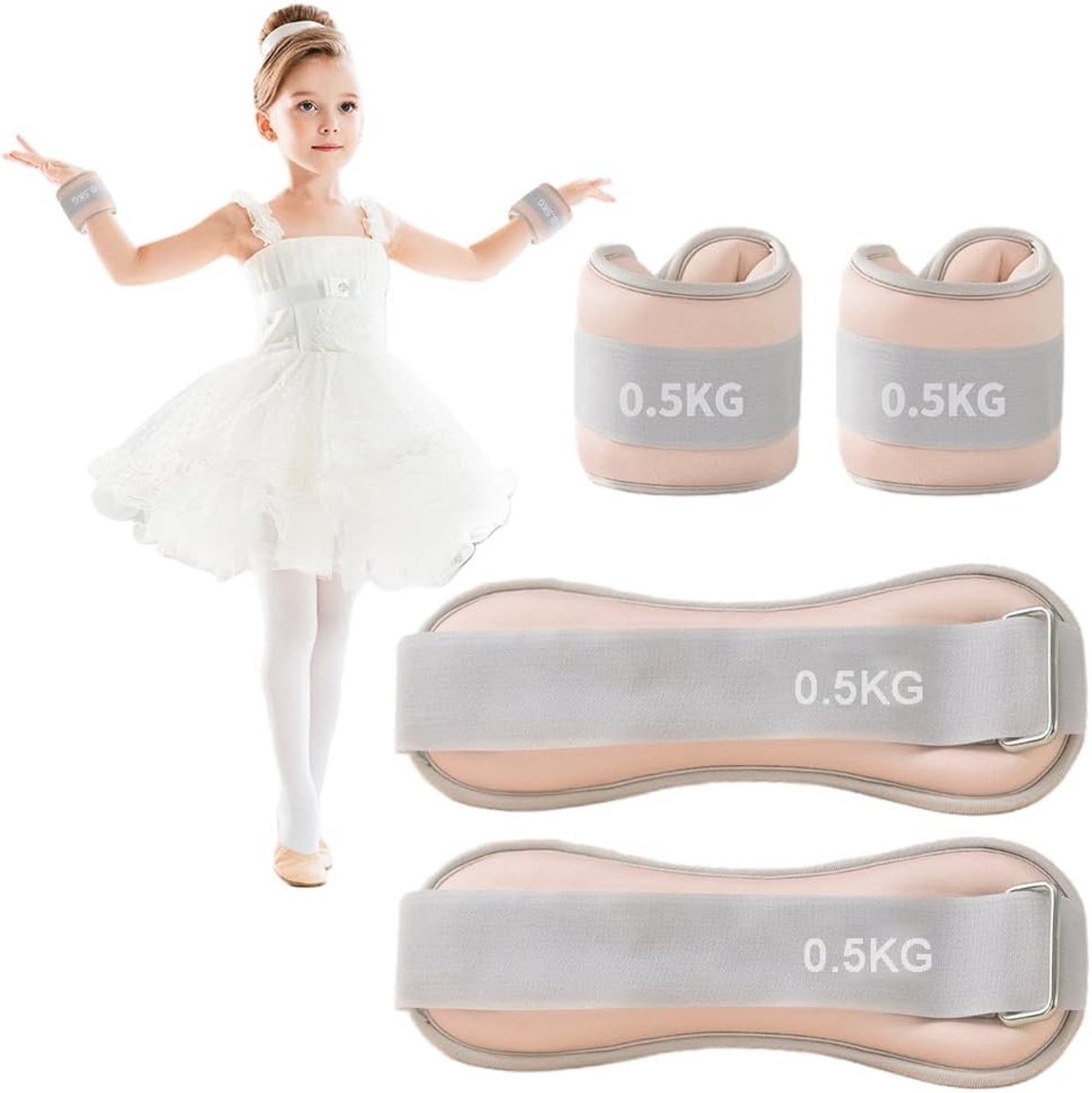 Verstelbare Gewichten voor Benen en Armen - Set van 2 (1kg per paar) voor Yoga, Pilates en Dansactiviteiten