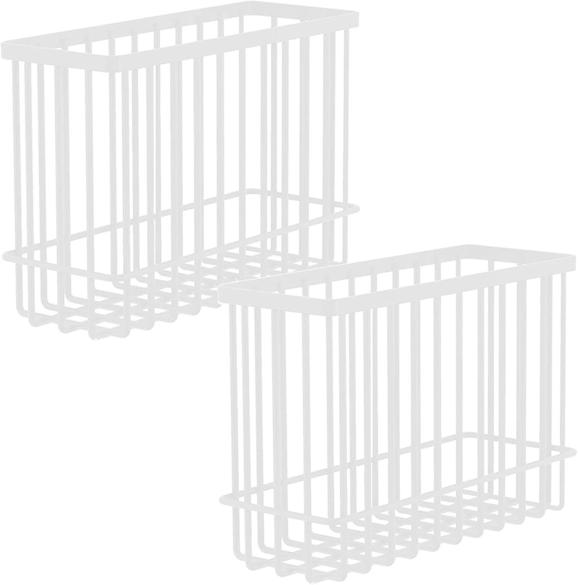 Muurbevestigde opbergdoos voor keukenkastdeuren - Metalen organizer voor kleine items in badkamer en koelkast (Wit)