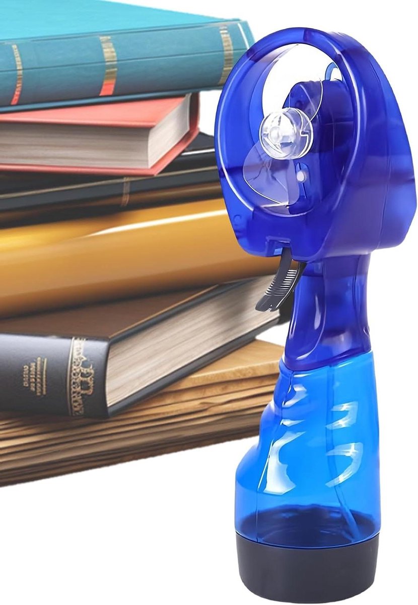 Handige Misting Fan - Ventilator met Vernevelaar - Buiten Activiteiten - 350ml Water Tank - 7 x 27.5 cm - Blauw
