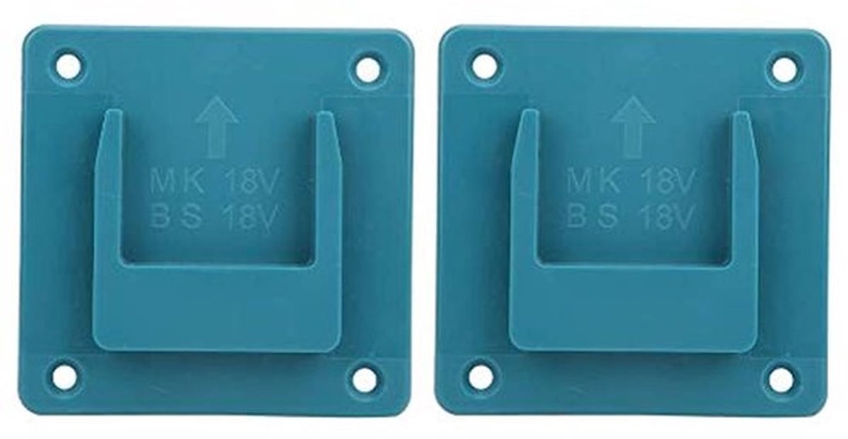 Elektrisch Gereedschaphouder Power Machine Opbergrek Muurbevestiging Opslag Beugel, Elektrisch Gereedschap Accessoires, voor 18V Elektrische Boor Pack van 2 (blauw)