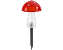 Cepewa tuinlamp paddenstoel - solar - H20 cm - incl grondpen - aan/uit schakelaar