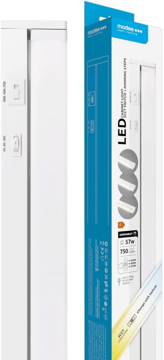Modee LED Kastverlichting 8W - 750lm - Instelbare Lichtkleur - 556mm - Dimbaar - Met Schakelaar - 1 stuk