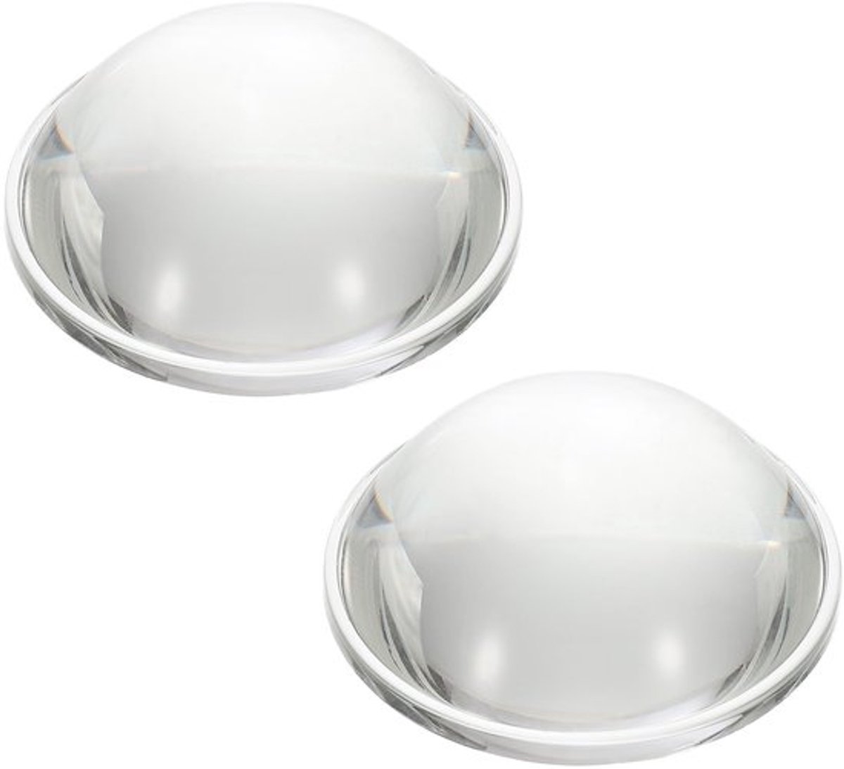 Diameter 57mm Platte convexe lenzen 2 stuks Hoogte 24mm Borosilicaatglas Hoge optische convexe condensatorlens met rand voor zaklamp Koplamp Auto Fiets Koplamp Helder 3,5mm