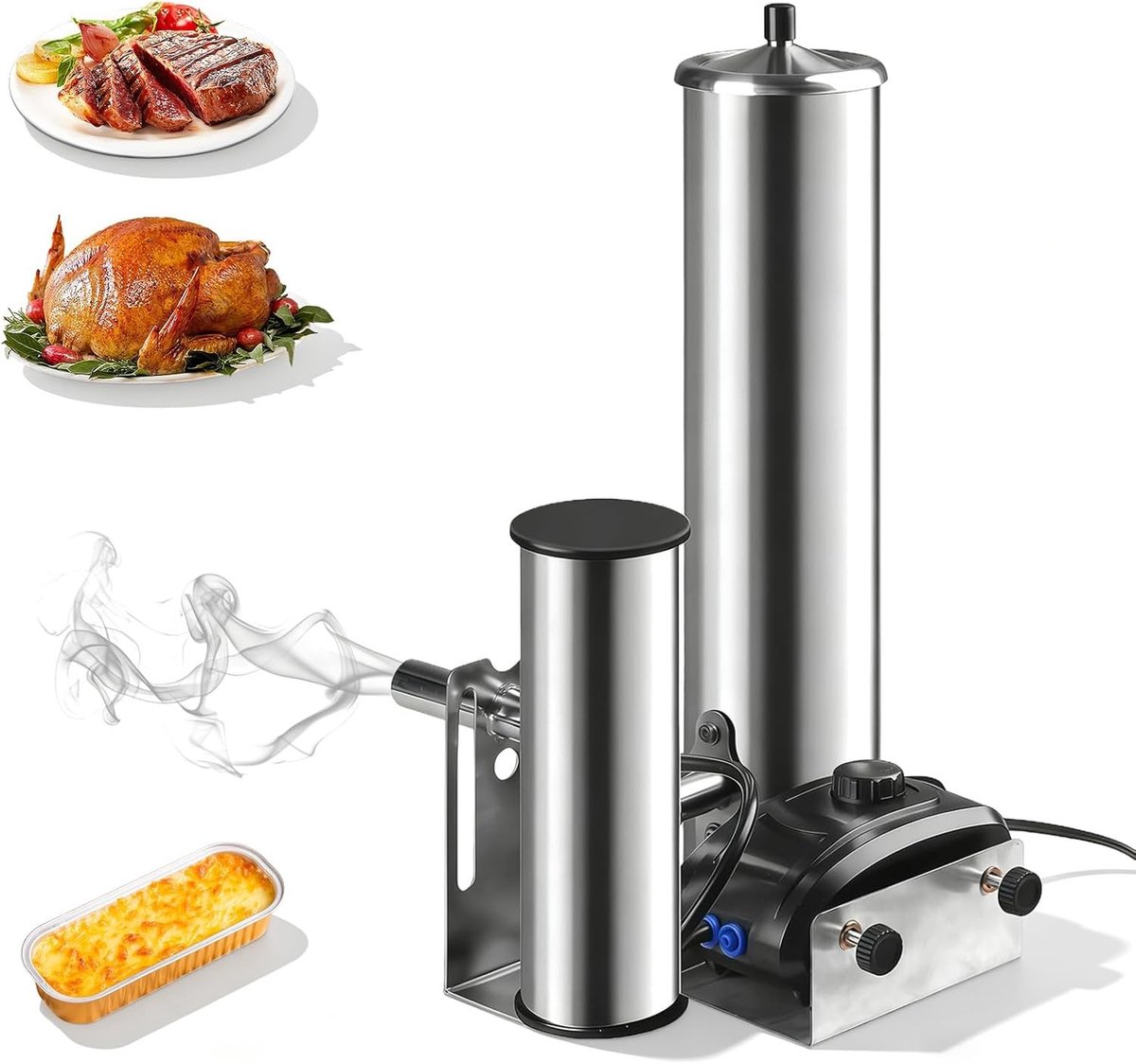 Draagbare koude rookgenerator van roestvrij staal met pomp voor het koud roken van vlees, vis en kaas, ideaal voor barbecue en rookoven accessoires