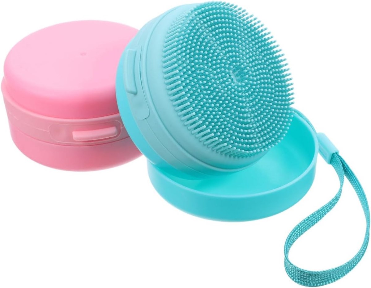 2 Stuks Badborstel van Silicone - Shampoo en Lichaamsreiniger voor Mannen - Doucheborstel en Lichaamswiper met Silica Gel
