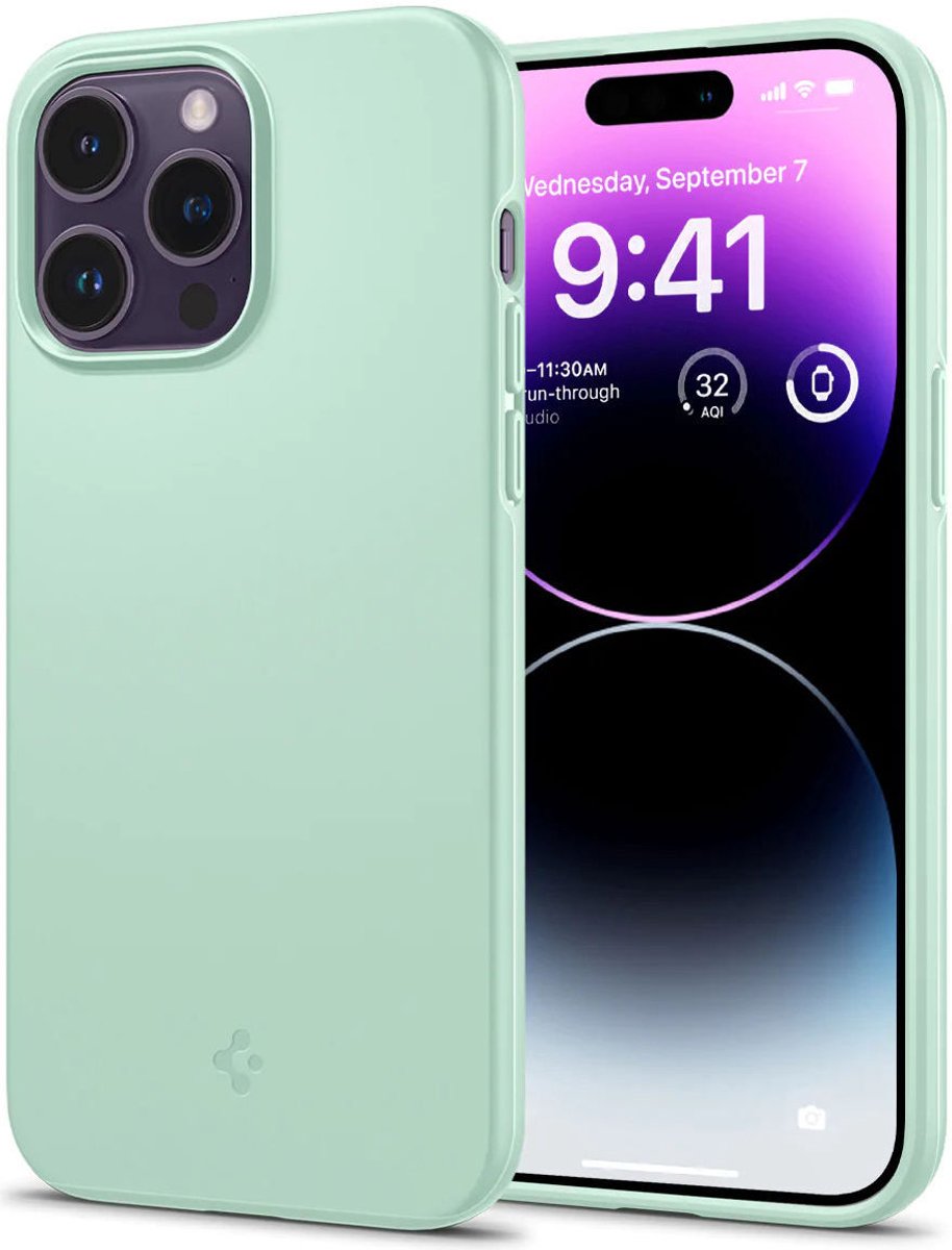 Spigen Thin Fit Apple iPhone 14 Pro Hoesje Back Cover Mint Groen