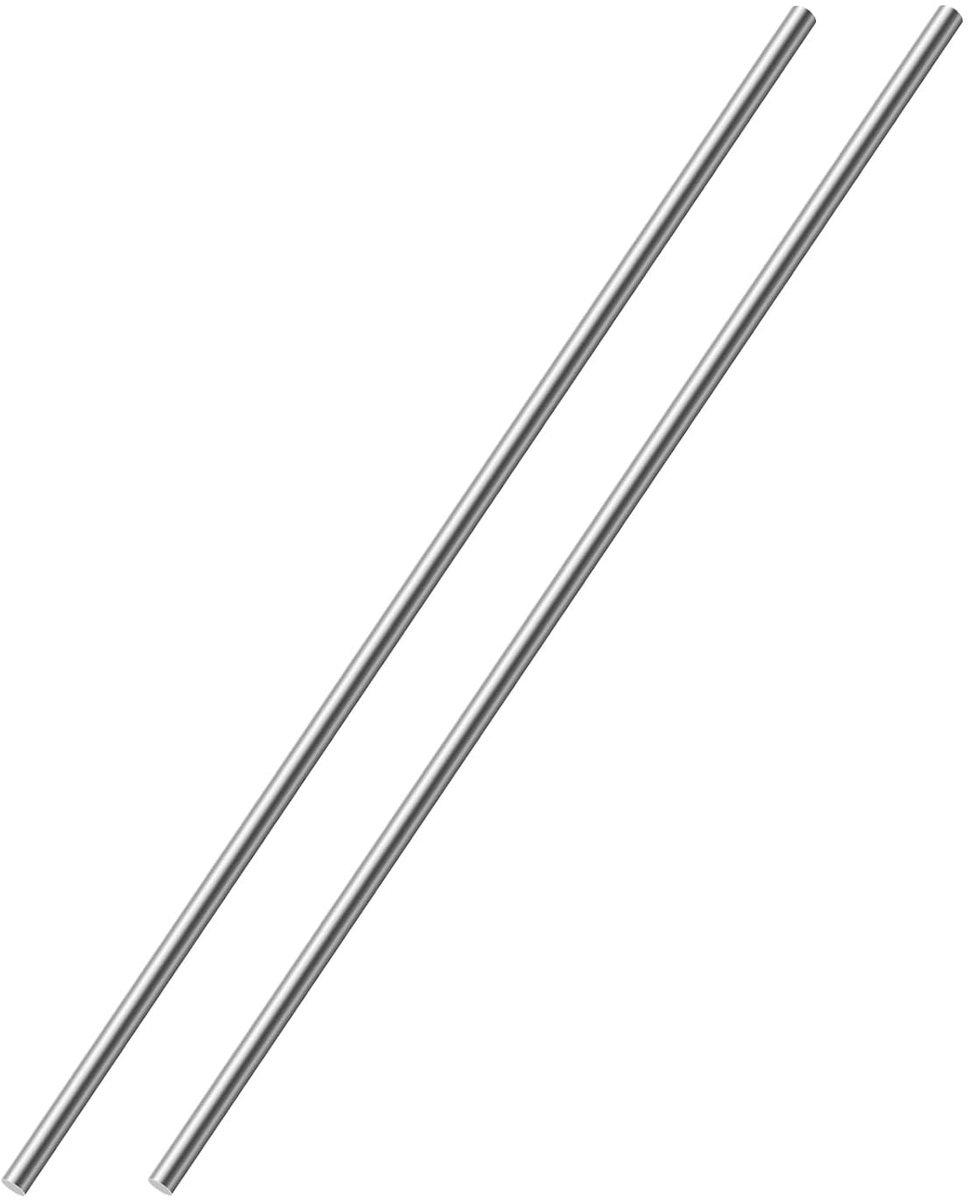 Ronde Stalen Staven 5 mm x 250 mm, 304 Roestvrij Staal, Set van 2, Ideaal voor DIY Projecten en Metalen Ambachten