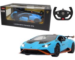 Jamara RC voertuig Auto - 402100 RC Auto - Lamborghini Huracán STO - Blauw - Handmatige Deuren - 2,4 GHz RC Model Kant en Klaar - 1:14 Bestuurbare Auto