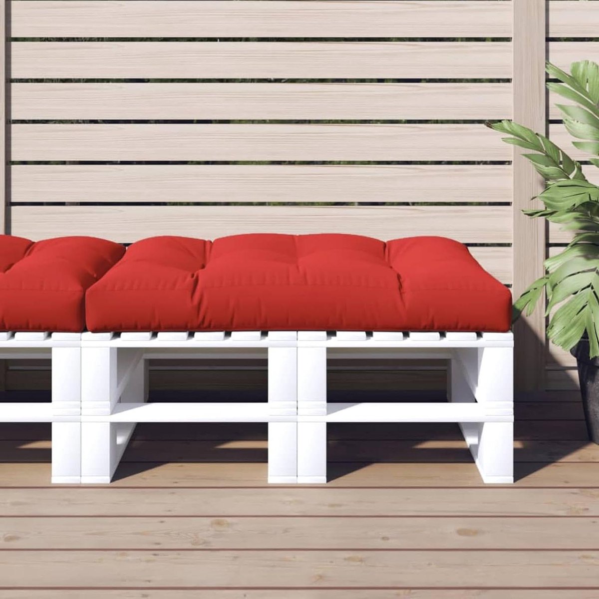 Palletkussen - Zitkussen Tuinmeubel - Buiten Zitten - Waterdicht Polyester - 120 x 80 x 12 cm - Rood