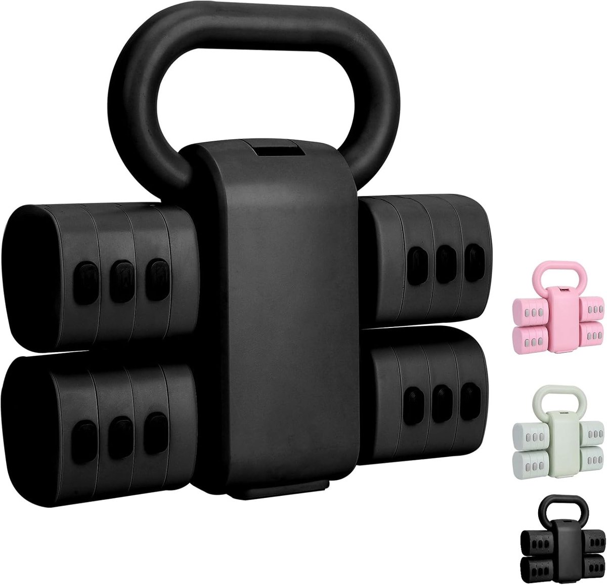 Verstelbare Dumbbell Set en Kettlebell voor Thuis Gym, 4-in-1 Gewichtset voor Vrouwen met Snelle Aanpassing, Ideaal voor Krachttraining en Fitness